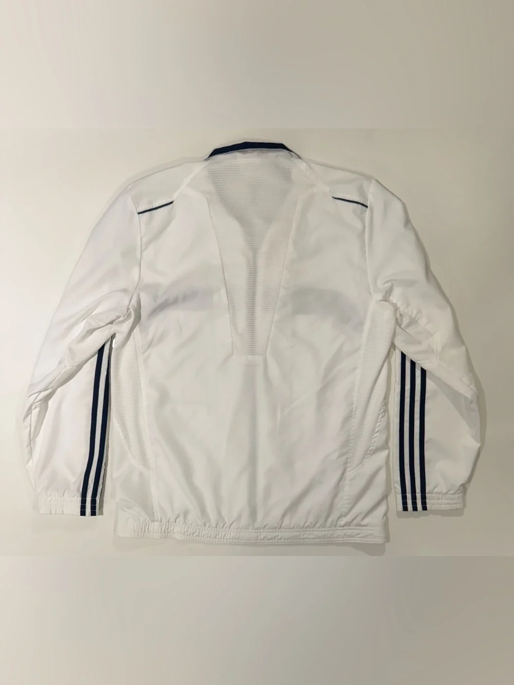 2010 Adidas Climacool White/Navy Windbreaker Workout Jacket full zip  Adult S